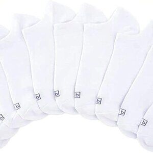 K. Bell Women's No Show Socks, White, 10 Pairs